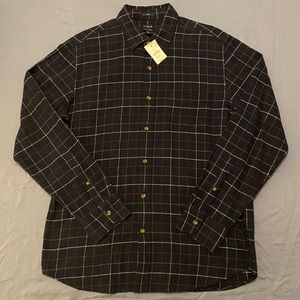 BRAND NEW WITH TAGS J. Crew Flannel Button Down Shirt Men’s Large Navy Plaid